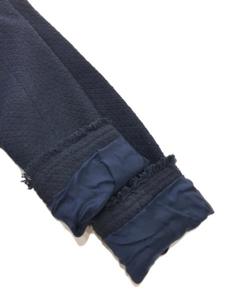 theory（セオリー）theory (セオリー) BASKT.TWEED CREWNECK.COAT　（バスケット　ツイード　クラウンネック　コート） ネイビー サイズ:Pの古着・服飾アイテム