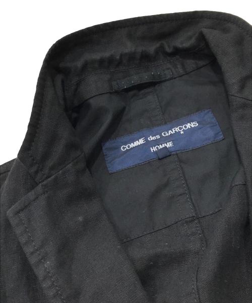 COMME des GARCONS HOMME（コムデギャルソン オム）COMME des GARCONS HOMME (コムデギャルソン オム) リネンテーラードジャケット ブラック サイズ:SSの古着・服飾アイテム