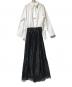 MM6 Maison Margiela（エムエムシックスメゾンマルジェラ）の古着「White Shirt Slip Dress　（ホワイト　シャツ　スリップ　ドレス）」｜ホワイト×ブラック
