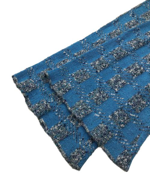 MAISON SPECIAL（メゾンスペシャル）MAISON SPECIAL (メゾンスペシャル) ジャガードチェックツイードニットパンツ ブルー サイズ:Freeの古着・服飾アイテム