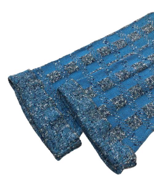 MAISON SPECIAL（メゾンスペシャル）MAISON SPECIAL (メゾンスペシャル) ジャガードチェックツイードニットパンツ ブルー サイズ:Freeの古着・服飾アイテム