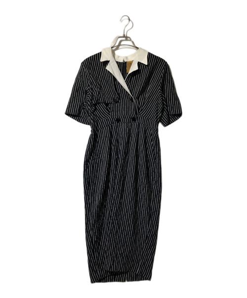 Tnewties（トゥエンティーズ）Tnewties (トゥエンティーズ) ジェシカの陰謀 ダブルブレストストライプパターンドレス ブラック サイズ:Lの古着・服飾アイテム