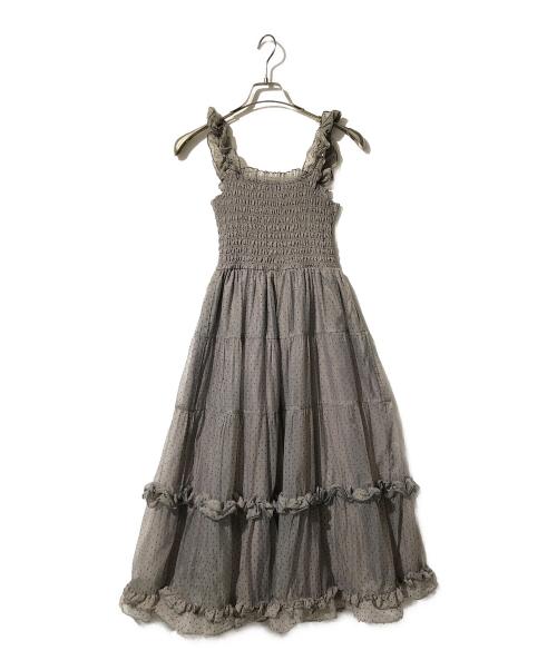 Treat Urself（トリートユアセルフ）Treat Urself (トリートユアセルフ) キャミソールドットワンピース グレー サイズ:Fの古着・服飾アイテム