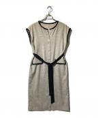 Pinky & Dianneピンキーアンドダイアン）の古着「配色パイピングワンピース」｜グレー