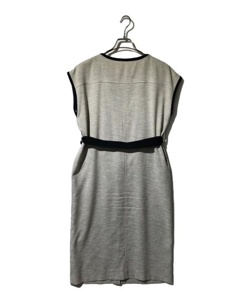 Pinky & Dianne（ピンキーアンドダイアン）Pinky & Dianne (ピンキーアンドダイアン) 配色パイピングワンピース グレー サイズ:38の古着・服飾アイテム
