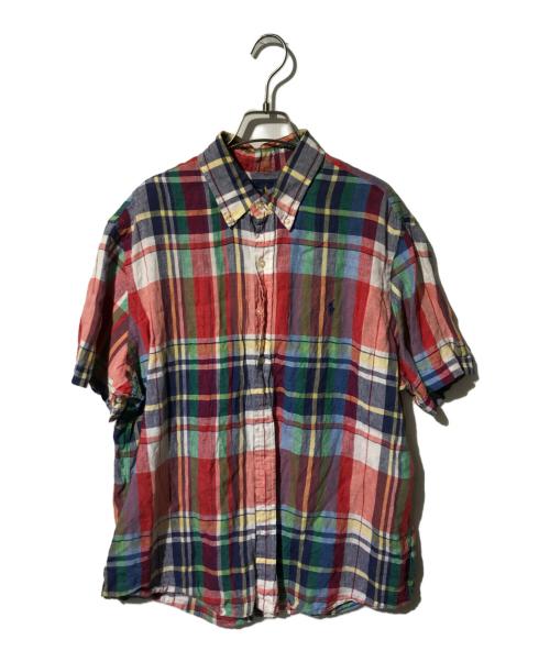 RALPH LAUREN（ラルフローレン）RALPH LAUREN (ラルフローレン) ネップリネンチェックシャツ レッド×ブルー サイズ:Lの古着・服飾アイテム