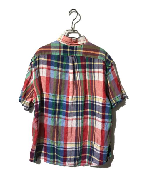 RALPH LAUREN（ラルフローレン）RALPH LAUREN (ラルフローレン) ネップリネンチェックシャツ レッド×ブルー サイズ:Lの古着・服飾アイテム