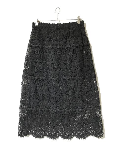 journal standard luxe（ジャーナルスタンダード ラックス）journal standard luxe (ジャーナルスタンダード ラックス) レースMIXスカート ブラック サイズ:Fの古着・服飾アイテム