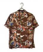 Sun Surfサンサーフ）の古着「THE BOYS FESTIVALアロハシャツ」｜ブラウン