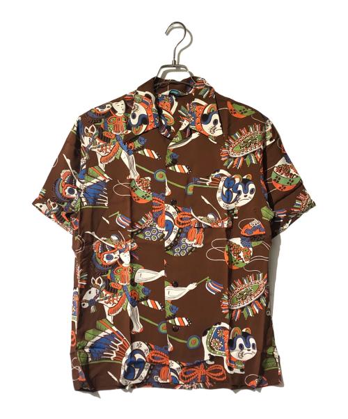 Sun Surf（サンサーフ）Sun Surf (サンサーフ) THE BOYS FESTIVALアロハシャツ ブラウン サイズ:Mの古着・服飾アイテム