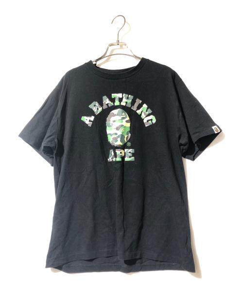 A BATHING APE（ア ベイシング エイプ）A BATHING APE (ア ベイシング エイプ) カレッジtシャツ ブラック サイズ:Mの古着・服飾アイテム