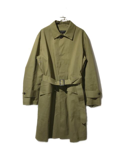 MARGARET HOWELL（マーガレットハウエル）MARGARET HOWELL (マーガレットハウエル) MACKINTOSH (マッキントッシュ) ゴム引き ステンカラー コート グリーン サイズ:Lの古着・服飾アイテム