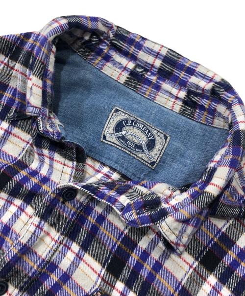 C.P COMPANY（シーピーカンパニー）C.P COMPANY (シーピーカンパニー) ネルシャツ パープル サイズ:Lの古着・服飾アイテム