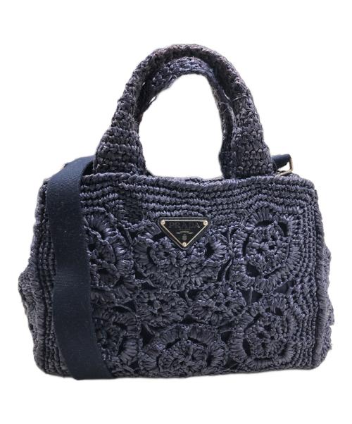 PRADA（プラダ）PRADA (プラダ) 2WAYショルダーバッグ/カナパ ネイビーの古着・服飾アイテム