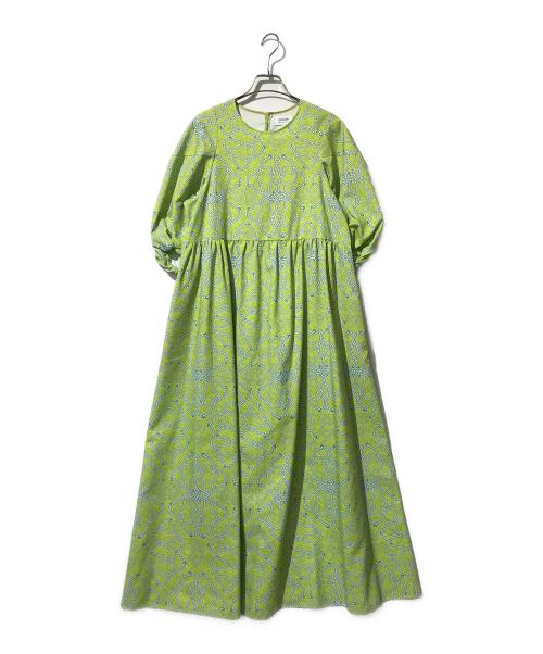 green label relaxing（グリーンレーベルリラクシング）green label relaxing (グリーンレーベルリラクシング) CLOUDY (クラウディー) ボリューム スリーブ ワンピース グリーン サイズ:FREEの古着・服飾アイテム