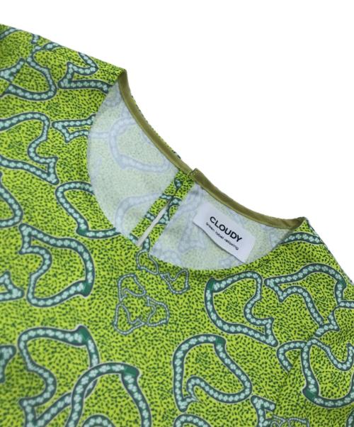 green label relaxing（グリーンレーベルリラクシング）green label relaxing (グリーンレーベルリラクシング) CLOUDY (クラウディー) ボリューム スリーブ ワンピース グリーン サイズ:FREEの古着・服飾アイテム