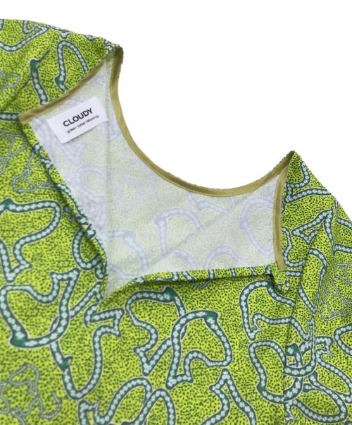 green label relaxing（グリーンレーベルリラクシング）green label relaxing (グリーンレーベルリラクシング) CLOUDY (クラウディー) ボリューム スリーブ ワンピース グリーン サイズ:FREEの古着・服飾アイテム