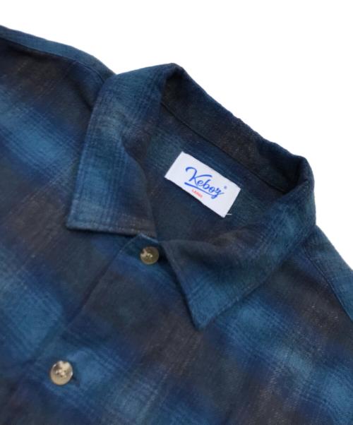 KEBOZ（ケボズ）KEBOZ (ケボズ) オンブレチェックシャツ ブルー サイズ:Lの古着・服飾アイテム