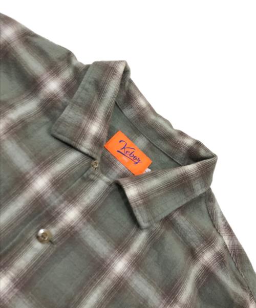 KEBOZ（ケボズ）KEBOZ (ケボズ) オンブレチェックシャツ ベージュ×カーキ サイズ:Lの古着・服飾アイテム