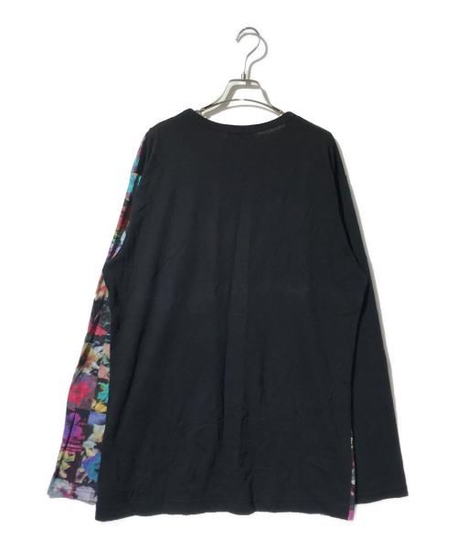 Yohji Yamamoto pour homme（ヨウジヤマモト プールオム）Yohji Yamamoto pour homme (ヨウジヤマモト プールオム) 花図鑑切替カットソー ブラック サイズ:3の古着・服飾アイテム
