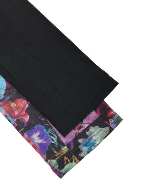 Yohji Yamamoto pour homme（ヨウジヤマモト プールオム）Yohji Yamamoto pour homme (ヨウジヤマモト プールオム) 花図鑑切替カットソー ブラック サイズ:3の古着・服飾アイテム