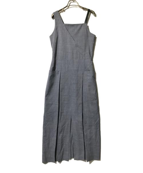 IHNN（イン）IHNN (イン) SUMMER WOOL ASSYMETRY DRESS ネイビー サイズ:36の古着・服飾アイテム