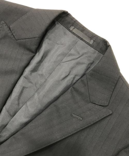 BURBERRY BLACK LABEL（バーバリーブラックレーベル）BURBERRY BLACK LABEL (バーバリーブラックレーベル) ラムウールストライプセットアップスーツ ブラック サイズ:36Ｒの古着・服飾アイテム