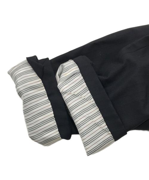 BURBERRY BLACK LABEL（バーバリーブラックレーベル）BURBERRY BLACK LABEL (バーバリーブラックレーベル) ラムウールストライプセットアップスーツ ブラック サイズ:36Ｒの古着・服飾アイテム