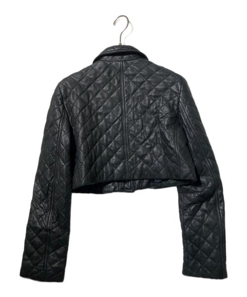 BURBERRY LONDON（バーバリーロンドン）BURBERRY LONDON (バーバリーロンドン) ラムレザーキルティングジャケット ブラック サイズ: UK6の古着・服飾アイテム