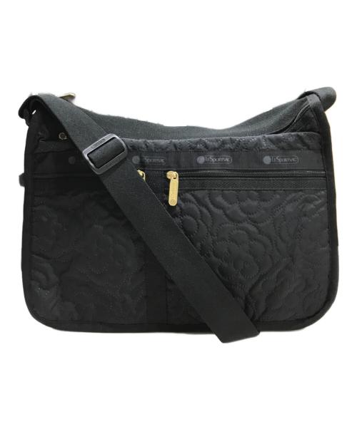 LeSportsac（レスポートサック）LeSportsac (レスポートサック) フラワーキルティングショルダーバッグ ブラックの古着・服飾アイテム
