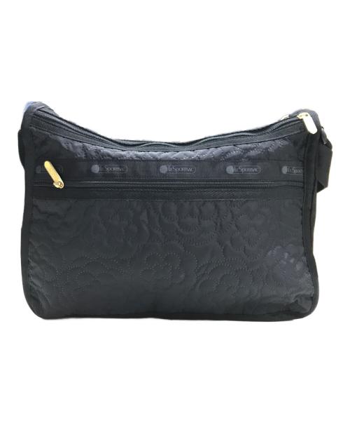 LeSportsac（レスポートサック）LeSportsac (レスポートサック) フラワーキルティングショルダーバッグ ブラックの古着・服飾アイテム