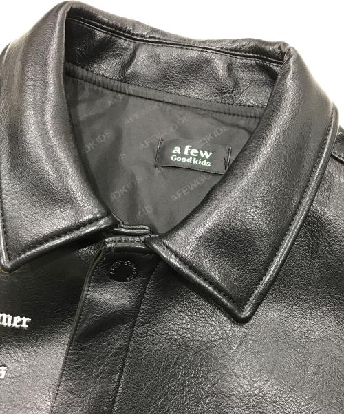 A FEW GOOD KIDS（アフューグッドキッズ）A FEW GOOD KIDS (アフューグッドキッズ) レーシングエコレザーブルゾン ブラック サイズ:Ｓの古着・服飾アイテム