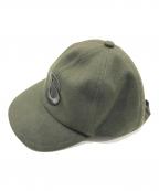 sacaiサカイ）の古着「Sロゴ ウールメルトン 6パネル キャップ」｜カーキ