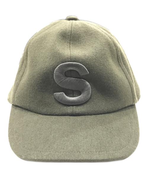 sacai（サカイ）sacai (サカイ) Sロゴ ウールメルトン 6パネル キャップ カーキの古着・服飾アイテム