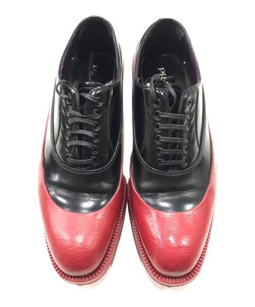 PRADA（プラダ）PRADA (プラダ) バイカラーラバーソールシューズ レッド×ブラック サイズ:38の古着・服飾アイテム