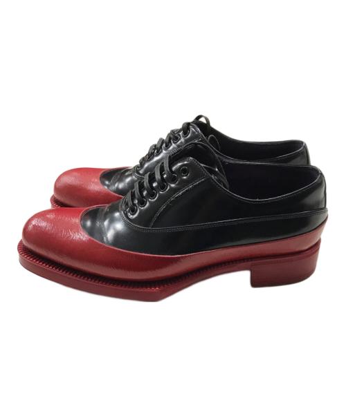 PRADA（プラダ）PRADA (プラダ) バイカラーラバーソールシューズ レッド×ブラック サイズ:38の古着・服飾アイテム