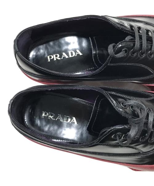 PRADA（プラダ）PRADA (プラダ) バイカラーラバーソールシューズ レッド×ブラック サイズ:38の古着・服飾アイテム
