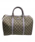 GUCCIグッチ）の古着「GGスプリームボストンバッグ」｜ラベンダー×ベージュ