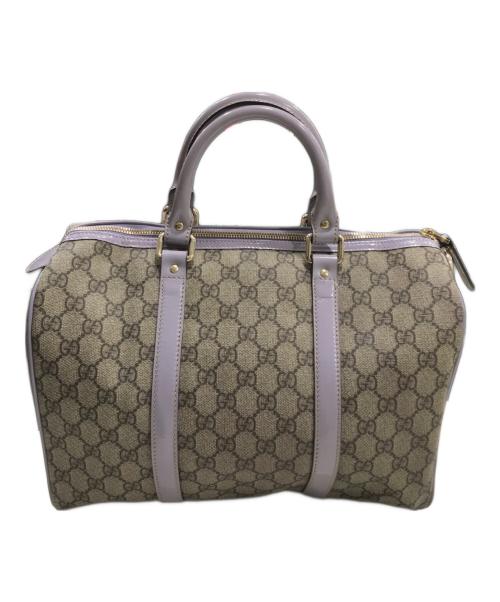 GUCCI（グッチ）GUCCI (グッチ) GGスプリームボストンバッグ ラベンダー×ベージュの古着・服飾アイテム