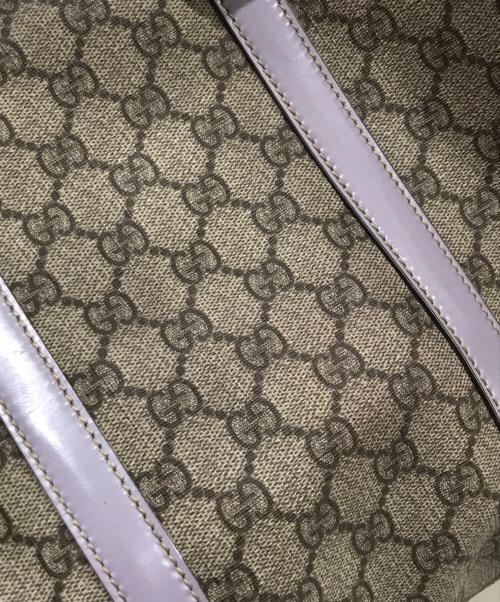 GUCCI（グッチ）GUCCI (グッチ) GGスプリームボストンバッグ ラベンダー×ベージュの古着・服飾アイテム