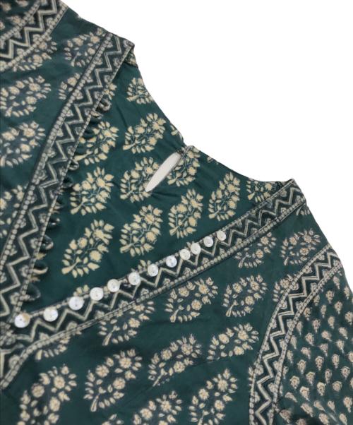 freada（フリーダ）freada (フリーダ) 総柄コットンワンピース グリーン サイズ:FREEの古着・服飾アイテム