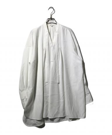 エンフォルド LAYERED-CUFF BLOUSEレイヤードカフブラウス 中古・古着通販】ENFOLD (エンフォルド) LAYERED-CUFF BLOUSE ホワイト