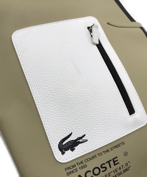 LACOSTE（ラコステ）LACOSTE (ラコステ) アンナシーズナル リバーシブルトートバッグ ホワイト×カーキの古着・服飾アイテム