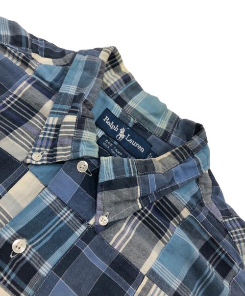 RALPH LAUREN（ラルフローレン）RALPH LAUREN (ラルフローレン) パッチワークシャツ ブルー サイズ:Lの古着・服飾アイテム
