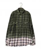 DIESELディーゼル）の古着「デザインチェックシャツ/S-MILLER SHIRT」｜グリーン