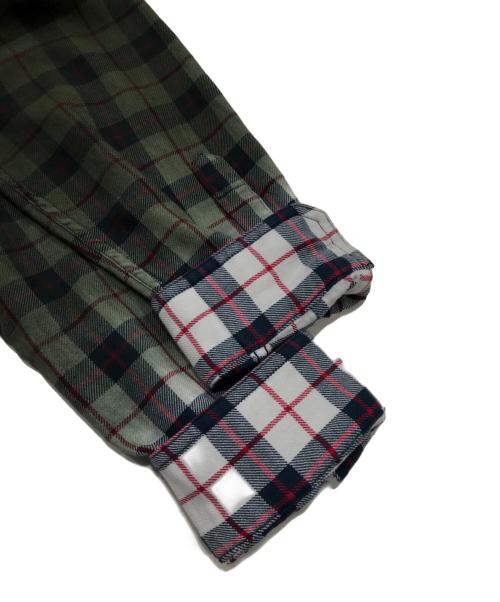 DIESEL（ディーゼル）DIESEL (ディーゼル) デザインチェックシャツ/S-MILLER SHIRT グリーン サイズ:XLの古着・服飾アイテム