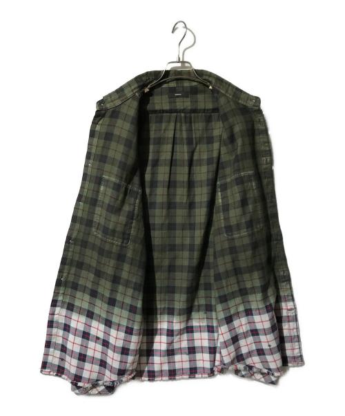 DIESEL（ディーゼル）DIESEL (ディーゼル) デザインチェックシャツ/S-MILLER SHIRT グリーン サイズ:XLの古着・服飾アイテム