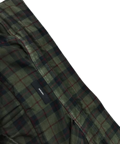 DIESEL（ディーゼル）DIESEL (ディーゼル) デザインチェックシャツ/S-MILLER SHIRT グリーン サイズ:XLの古着・服飾アイテム
