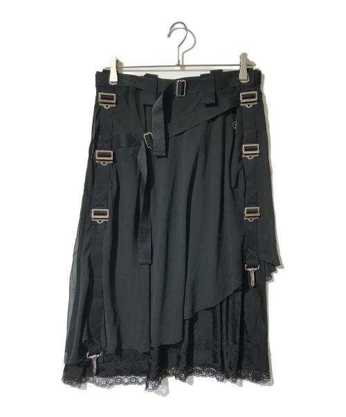 DIESEL（ディーゼル）DIESEL (ディーゼル) デザインスカート ブラック サイズ:ｘｓの古着・服飾アイテム