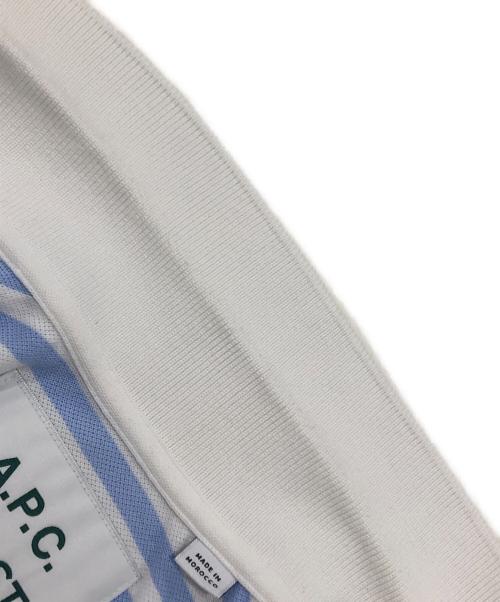 A.P.C.（アーペーセー）A.P.C. (アーペーセー) LACOSTE (ラコステ) ボーダーポロシャツ ブルー サイズ:Mの古着・服飾アイテム